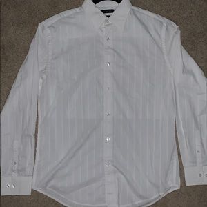 Men’s axist bright white dress shirt with stripes